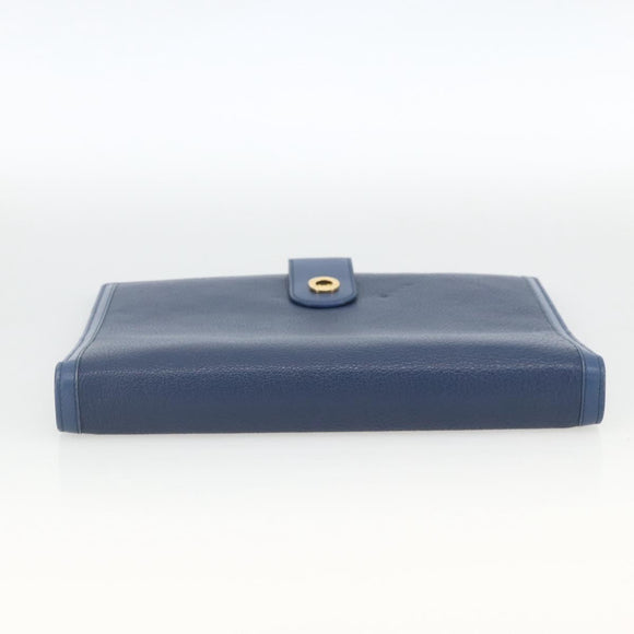 BVLGARI Tagesplaner-Hülle Leder Blau Gold Authentisch BA11739A