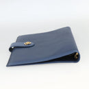 BVLGARI Tagesplaner-Hülle Leder Blau Gold Authentisch BA11739A-5