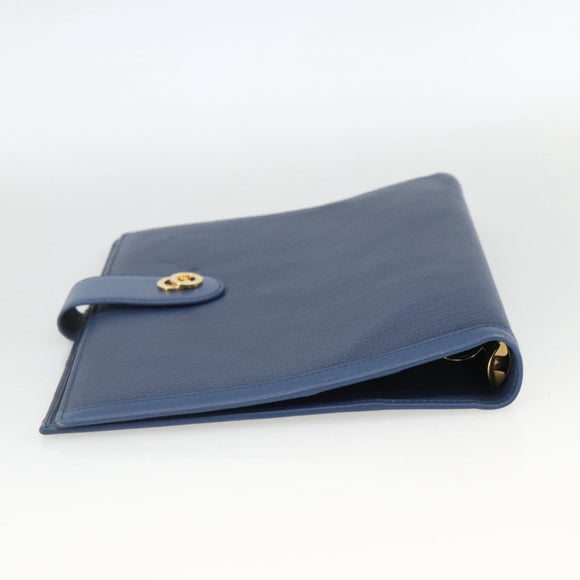 BVLGARI Tagesplaner-Hülle Leder Blau Gold Authentisch BA11739A