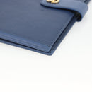 BVLGARI Tagesplaner-Hülle Leder Blau Gold Authentisch BA11739A-7