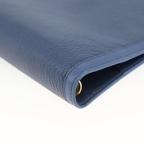 BVLGARI Tagesplaner-Hülle Leder Blau Gold Authentisch BA11739A