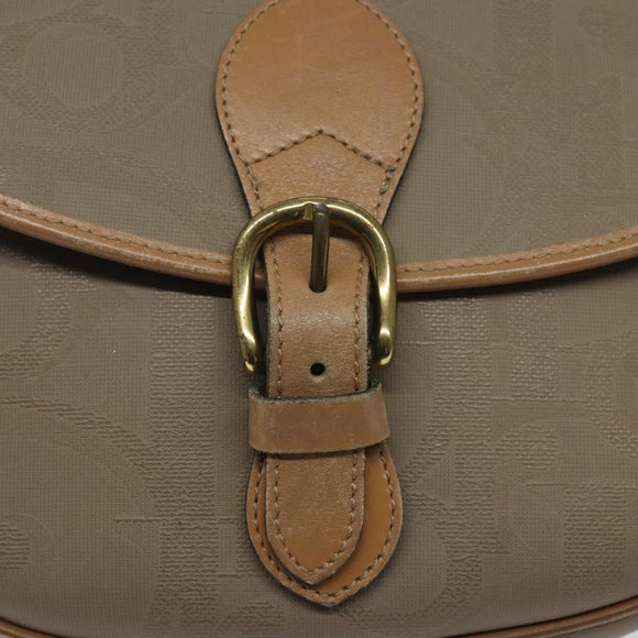 Christian Dior Trotter Canvas Shoulder Bag Beige Auth BA1174