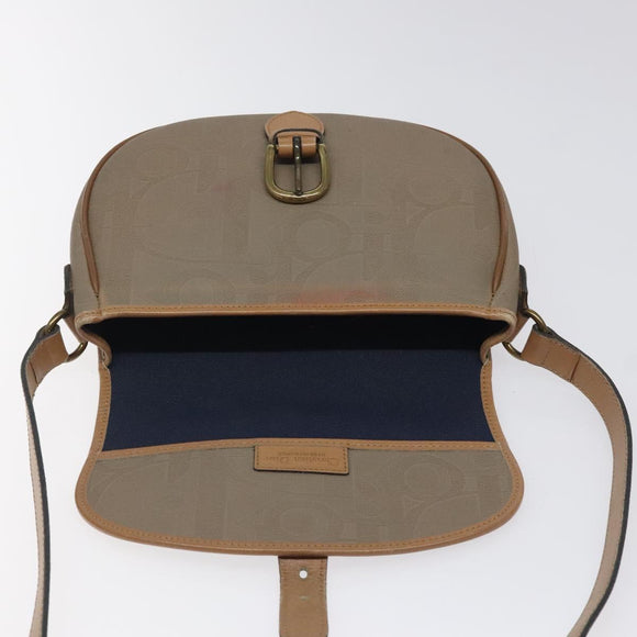 Christian Dior Trotter Canvas Shoulder Bag Beige Auth BA1174
