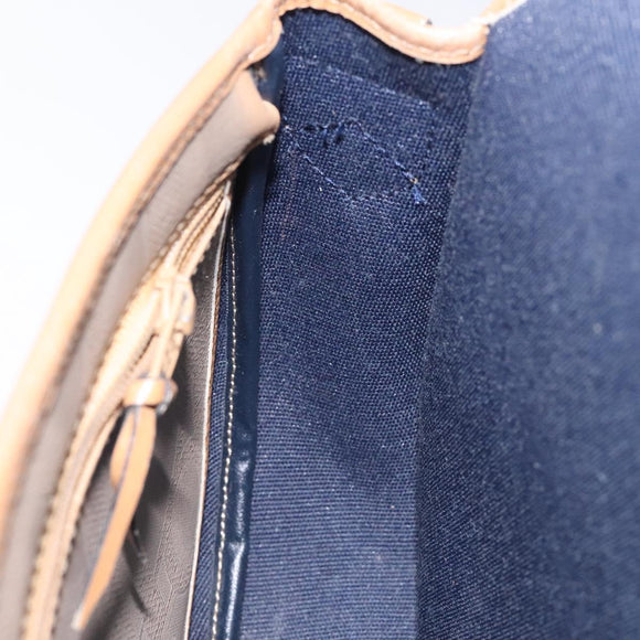 Christian Dior Trotter Canvas Shoulder Bag Beige Auth BA1174