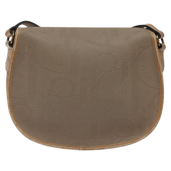 Christian Dior Trotter Canvas Shoulder Bag Beige Auth BA1174