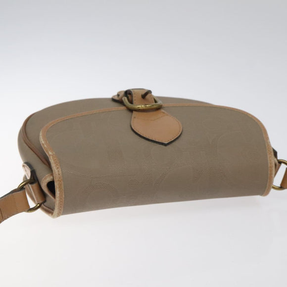 Christian Dior Trotter Canvas Shoulder Bag Beige Auth BA1174