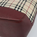 BURBERRY Nova Check Hand Bag Canvas Beige Gold Auth BA11740-14