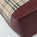 BURBERRY Nova Check Hand Bag Canvas Beige Gold Auth BA11740-15