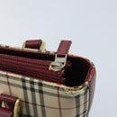 BURBERRY Nova Check Hand Bag Canvas Beige Gold Auth BA11740-10
