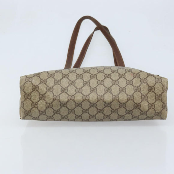 GUCCI GG Supreme Tote Bag PVC Beige Gold 002 39 6130 Auth BA11743