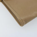 Christian Dior Chain Shoulder Bag Leather Beige Gold Auth BA11746A-14