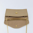 Christian Dior Chain Shoulder Bag Leather Beige Gold Auth BA11746A-10