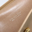 Christian Dior Chain Shoulder Bag Leather Beige Gold Auth BA11746A-11