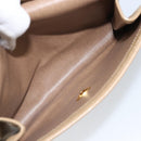 Christian Dior Chain Shoulder Bag Leather Beige Gold Auth BA11746A-12