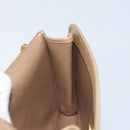 Christian Dior Chain Shoulder Bag Leather Beige Gold Auth BA11746A-18
