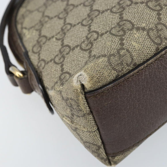 GUCCI GG Supreme Web Sherry Line Shoulder Bag PVC Beige Gold 499621 Auth BA11752