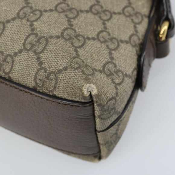 GUCCI GG Supreme Web Sherry Line Shoulder Bag PVC Beige Gold 499621 Auth BA11752