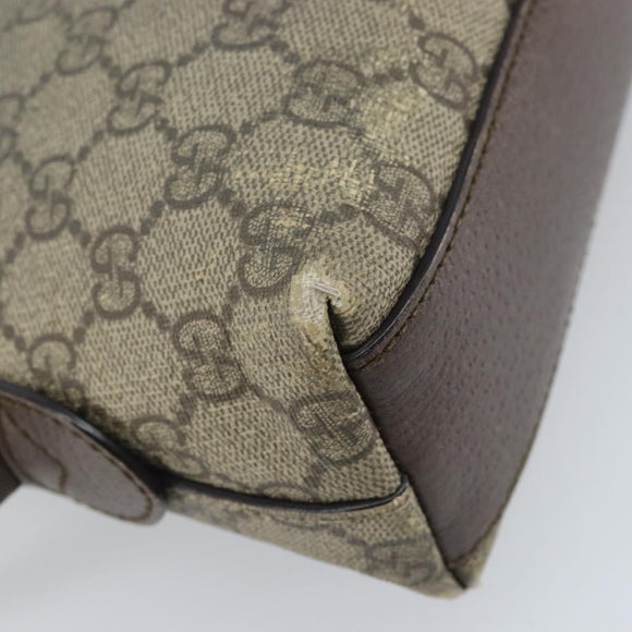 GUCCI GG Supreme Web Sherry Line Shoulder Bag PVC Beige Gold 499621 Auth BA11752