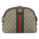 GUCCI GG Supreme Web Sherry Line Shoulder Bag PVC Beige Gold 499621 Auth BA11752-13