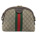 GUCCI GG Supreme Web Sherry Line Shoulder Bag PVC Beige Gold 499621 Auth BA11752-2