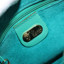 GUCCI Shoulder Bag Suede Green Gold Auth BA11758A-11