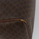 CELINE Macadam Canvas Boston Bag PVC Leather Brown Gold Auth BA11759-16
