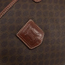 CELINE Macadam Canvas Boston Bag PVC Leather Brown Gold Auth BA11759-17