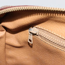 CELINE Macadam Canvas Boston Bag PVC Leather Brown Gold Auth BA11759-22