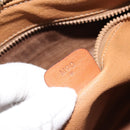 CELINE Macadam Canvas Boston Bag PVC Leather Brown Gold Auth BA11759-12