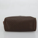 CELINE Macadam Canvas Boston Bag PVC Leather Brown Gold Auth BA11759-5