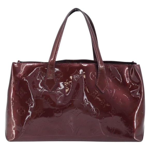 LOUIS VUITTON Monogram Vernis Wilshire PM Bag Rouge Favist M91644 Auth BA11762