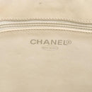 CHANEL Choco Bar Chain Shoulder Bag Patent Leather Beige Silver CC Auth BA11764A-14