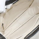 CHANEL Choco Bar Chain Shoulder Bag Patent Leather Beige Silver CC Auth BA11764A-15