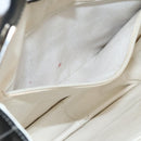 CHANEL Choco Bar Chain Shoulder Bag Patent Leather Beige Silver CC Auth BA11764A-19
