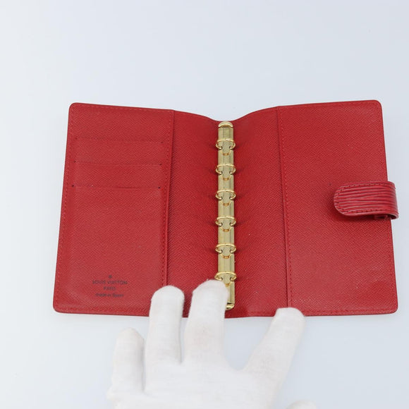 LOUIS VUITTON Epi Agenda PM Terminplanerhülle Rot R20057 LV Auth BA11766