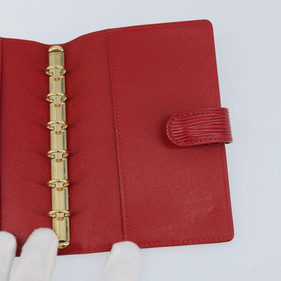 LOUIS VUITTON Epi Agenda PM Terminplanerhülle Rot R20057 LV Auth BA11766