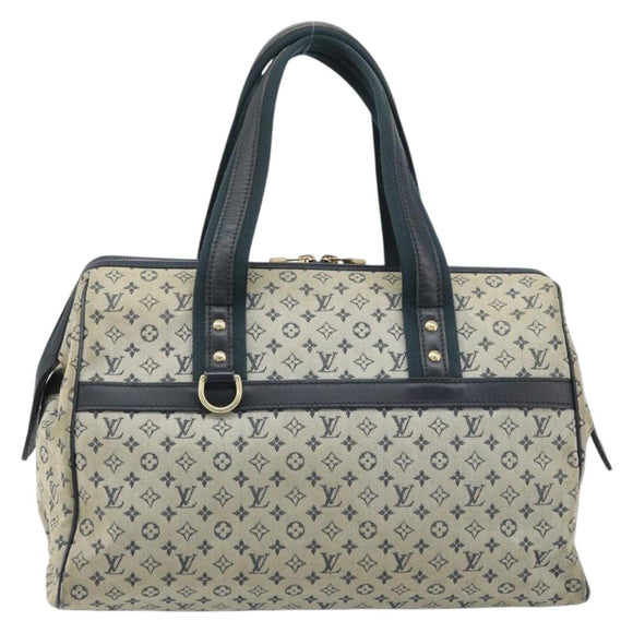 LOUIS VUITTON Monogram Mini Josephine GM Hand Bag Blue M92211 LV Auth BA11767