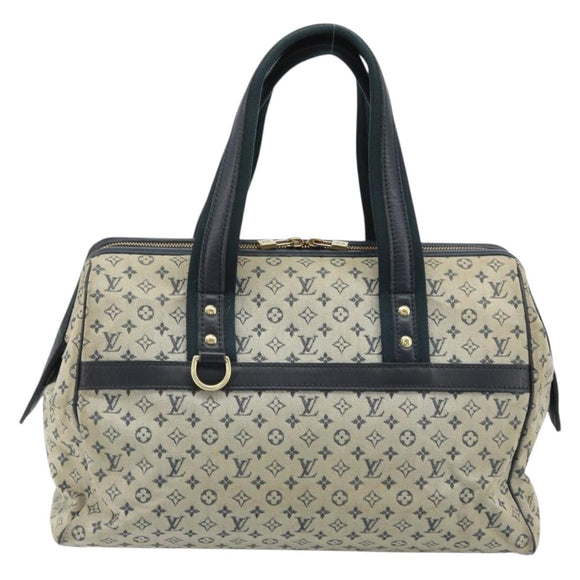 LOUIS VUITTON Monogram Mini Josephine GM Hand Bag Blue M92211 LV Auth BA11767