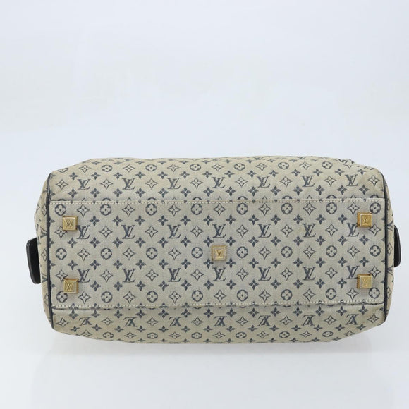 LOUIS VUITTON Monogram Mini Josephine GM Hand Bag Blue M92211 LV Auth BA11767