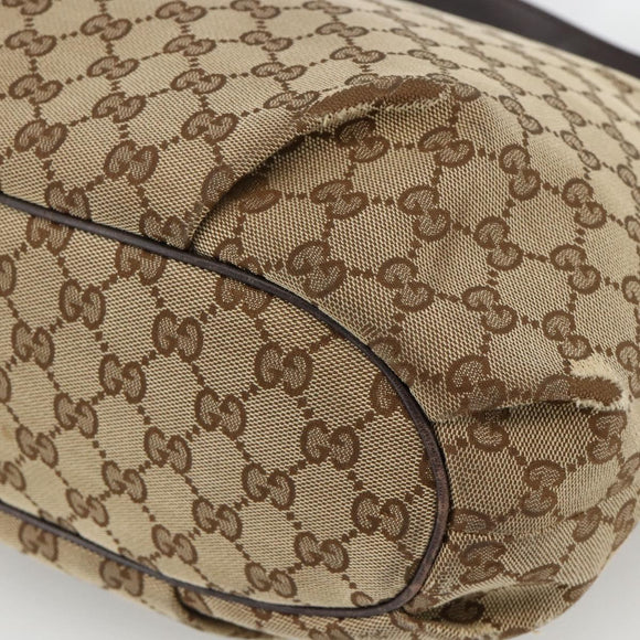 GUCCI GG Canvas Shoulder Bag Outlet Beige Silver 388930 Auth BA11771