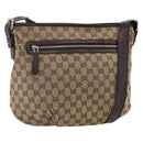 GUCCI GG Canvas Shoulder Bag Outlet Beige Silver 388930 Auth BA11771-1