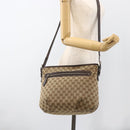 GUCCI GG Canvas Shoulder Bag Outlet Beige Silver 388930 Auth BA11771-24