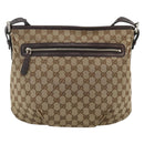 GUCCI GG Canvas Shoulder Bag Outlet Beige Silver 388930 Auth BA11771-13