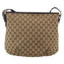 GUCCI GG Canvas Shoulder Bag Outlet Beige Silver 388930 Auth BA11771-2