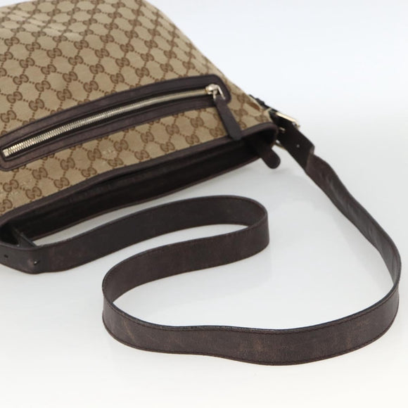 GUCCI GG Canvas Shoulder Bag Outlet Beige Silver 388930 Auth BA11771