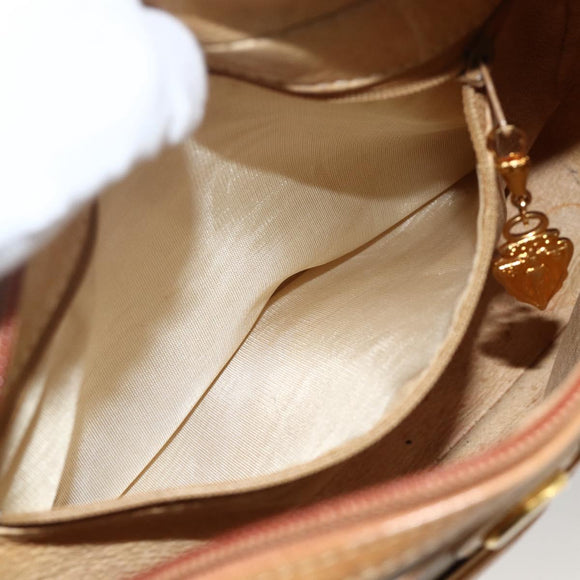 GUCCI Micro GG Supreme Shoulder Bag PVC Beige Gold 001 261 1096 Auth BA11772