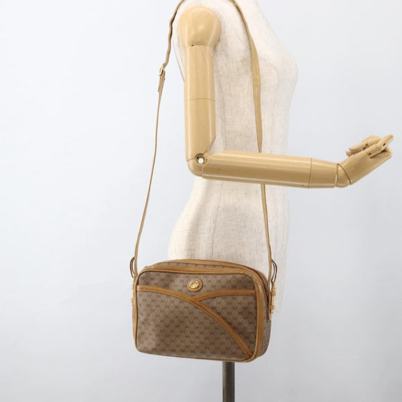 GUCCI Micro GG Supreme Shoulder Bag PVC Beige Gold 001 261 1096 Auth BA11772
