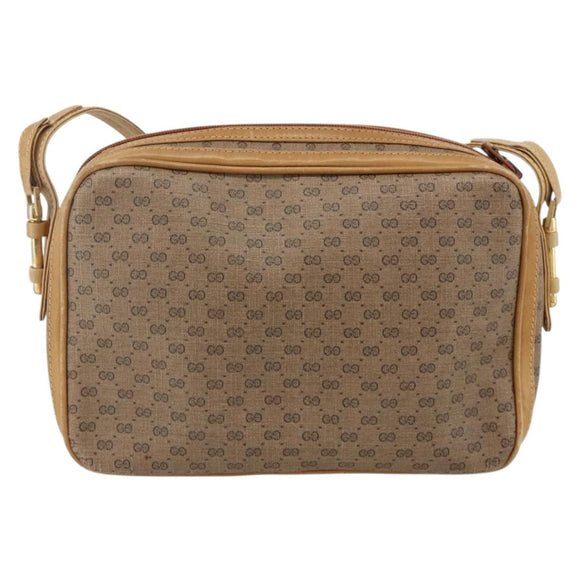 GUCCI Micro GG Supreme Shoulder Bag PVC Beige Gold 001 261 1096 Auth BA11772
