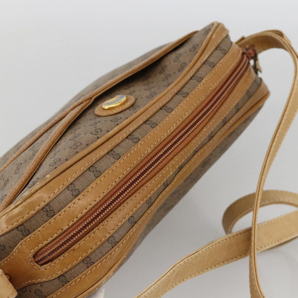 GUCCI Micro GG Supreme Shoulder Bag PVC Beige Gold 001 261 1096 Auth BA11772