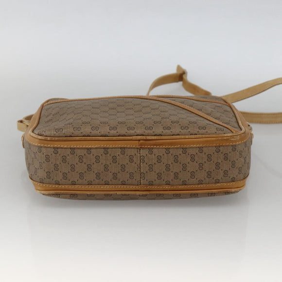 GUCCI Micro GG Supreme Shoulder Bag PVC Beige Gold 001 261 1096 Auth BA11772